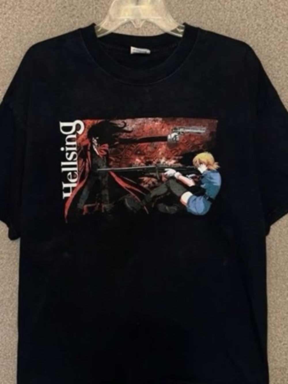 Hellsing Black Graphic Tee - Anime Character Print
